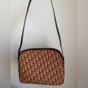 Vintage Christian Dior Monogram Canvas Adjustable Strap Shoulder Bag